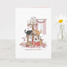 Persoonlijke Valentijnsdag kaart met kattengejank