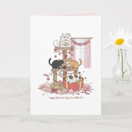 Persoonlijke Valentijnsdag kaart met kattengejank