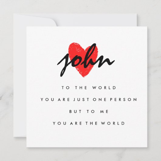 Persoonlijke Valentijnsdag kaart voor hem (Voorkant)