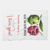 Persoonlijke Valentijnsdag Keukenhanddoek met Grap (Horizontaal)