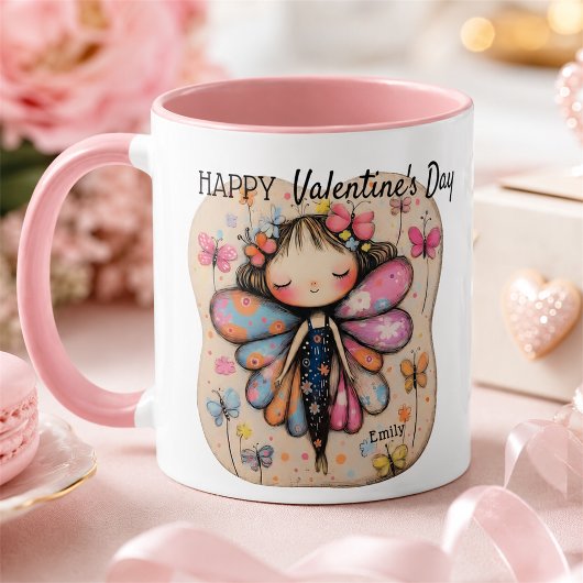 Persoonlijke Valentijnsdag Lieve Vlinderfee Mok