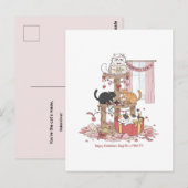 Persoonlijke Valentijnsdag Postkaart met Katten (Voorkant / Achterkant)