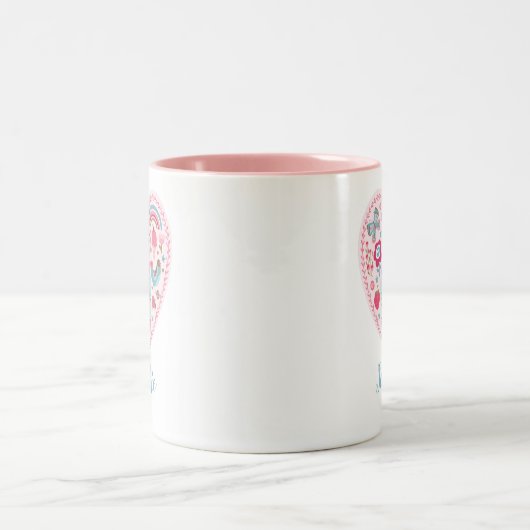 Persoonlijke Valentijnsdag roze Mok van het hart (Center)