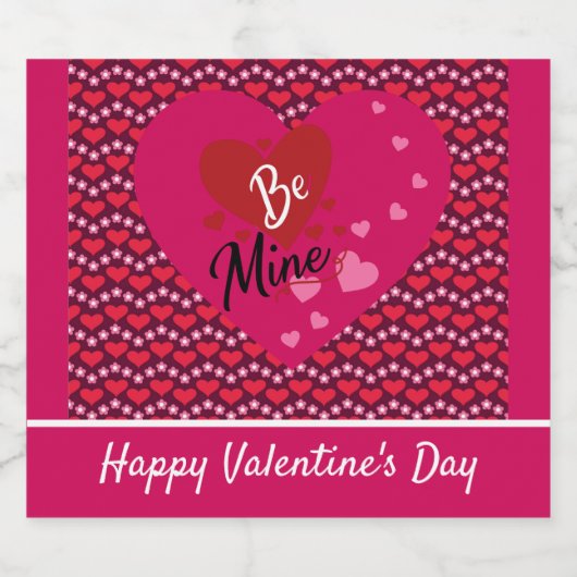 Persoonlijke Valentijnsdag Sparkling Wijnetiket (Enkel label)