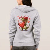 Persoonlijke Valentijnsdag T-Rex Full-Zip Hoodie (Achterkant)
