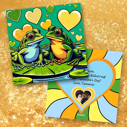 Persoonlijke Valentijnsdag | Thema Kikker Feestdagenkaart