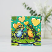 Persoonlijke Valentijnsdag | Thema Kikker Feestdagenkaart (Staand voorkant)