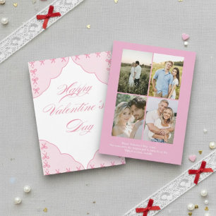 Persoonlijke Valentijnsdagkaart met roze foto Feestdagenkaart