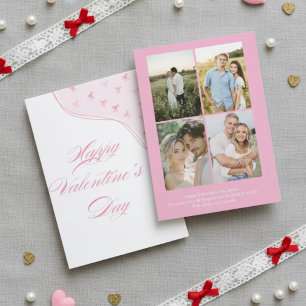 Persoonlijke Valentijnsdagkaart met roze foto Feestdagenkaart