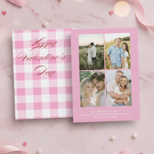 Persoonlijke Valentijnsdagkaart met roze foto Feestdagenkaart