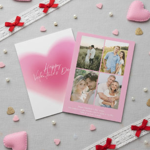 Persoonlijke Valentijnsdagkaart met roze foto Feestdagenkaart