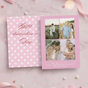 Persoonlijke Valentijnsdagkaart met roze foto Feestdagenkaart