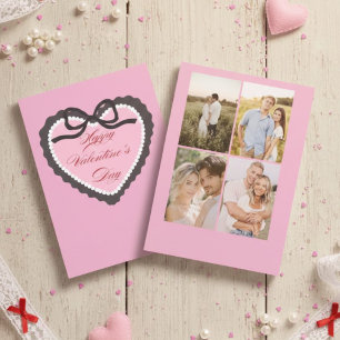 Persoonlijke Valentijnsdagkaart met roze foto Feestdagenkaart