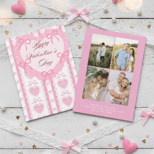 Persoonlijke Valentijnsdagkaart met roze foto Feestdagenkaart