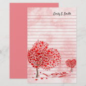 Persoonlijke Valentijnse liefdesharten Stationery Briefpapier (Voorkant / Achterkant)