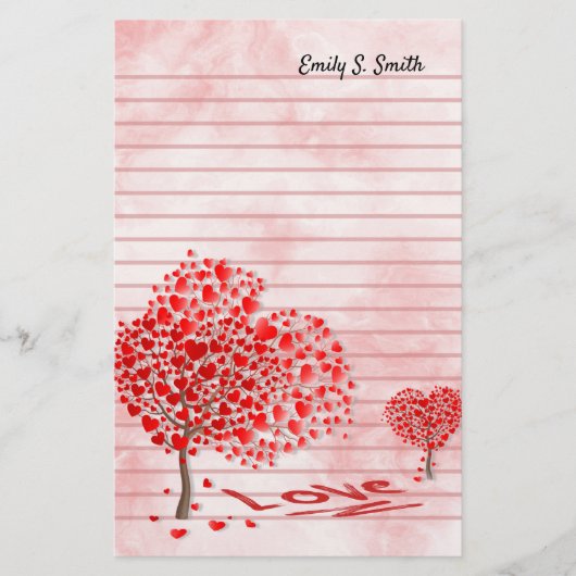 Persoonlijke Valentijnse liefdesharten Stationery Briefpapier (Voorkant)