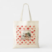 Persoonlijke Valentijnsfoto Hart Tote Tas (Achterkant)