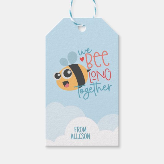 Persoonlijke Valentijnskaart met Bij Cadeaulabel (Voorkant)