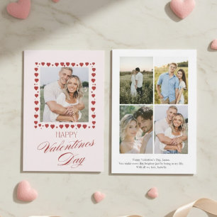 Persoonlijke Valentijnskaart met foto roze Feestdagenkaart