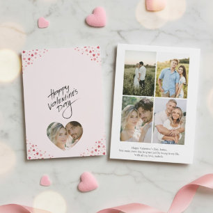 Persoonlijke Valentijnskaart met foto roze Feestdagenkaart