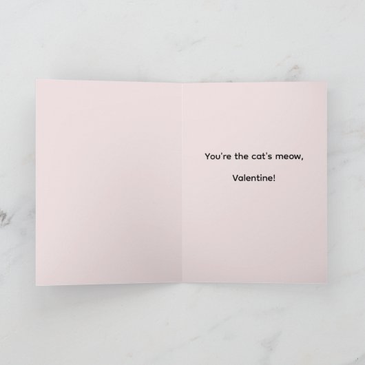Persoonlijke Valentijnskaart met "Katjes Miauw" Kaart (Binnen)
