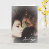 Persoonlijke Valentijnskaart met koppel foto Kaart (Gele Bloem)