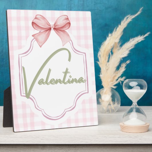 Persoonlijke Valentina Baby Meisje Slaapkamer Ging Fotoplaat (Zijkant)