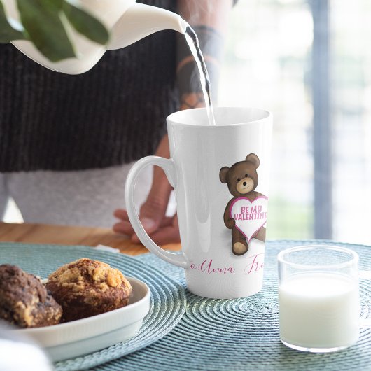 Persoonlijke Valnetine's Day Teddy Bear Latte Mok