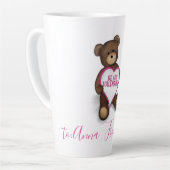 Persoonlijke Valnetine's Day  Teddy Bear Latte Mok (Linkerhoek)