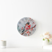 Persoonlijke van de Red Bird Winter Scene Ronde Klok (Huis)