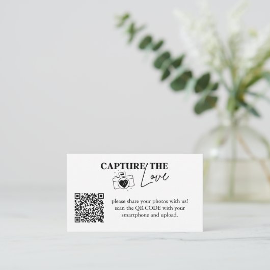 Persoonlijke vangst van de Liefde Wedding Qr-code Informatiekaartje (Staand voorkant)