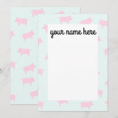 Persoonlijke Varkens Noecards Bedankkaart (Voorkant / Achterkant)