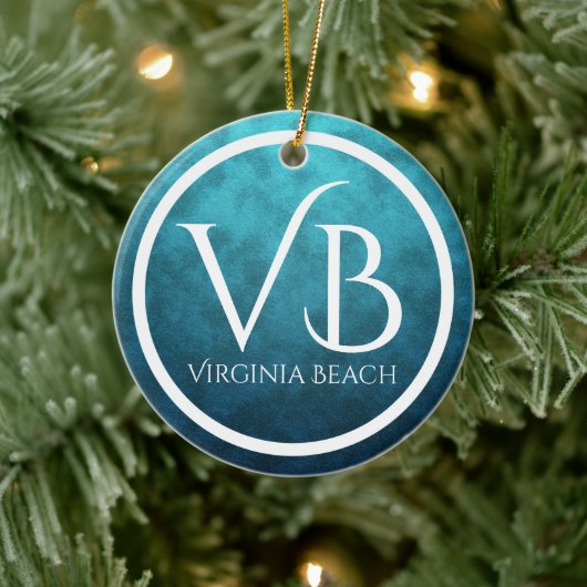 Persoonlijke VB Virginia Beach kerstboom Keramisch Ornament (Boom)