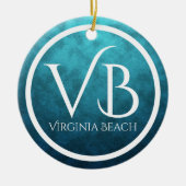 Persoonlijke VB Virginia Beach kerstboom Keramisch Ornament (Voorkant)