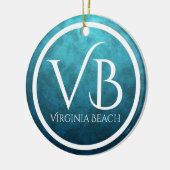 Persoonlijke VB Virginia Beach kerstboom Keramisch Ornament (Links)