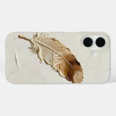 Persoonlijke Veer 3D Impasto Warme Neutrale Case-Mate iPhone Case (Achterkant (horizontaal))