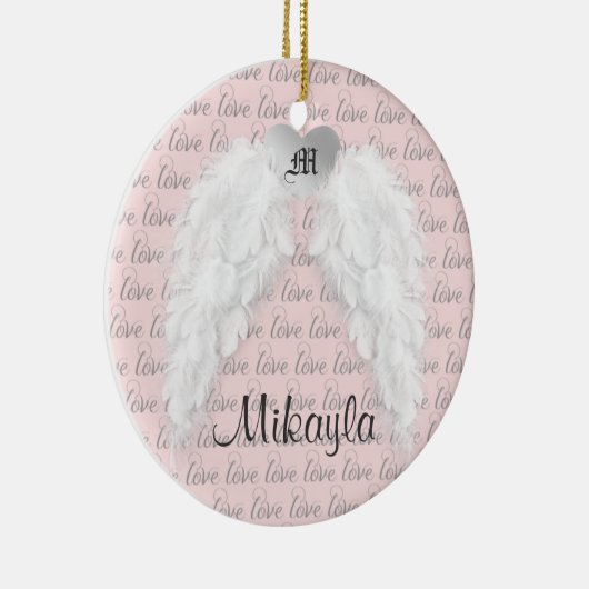 Persoonlijke Veer Angel Wings Keramisch Ornament (Rechts)