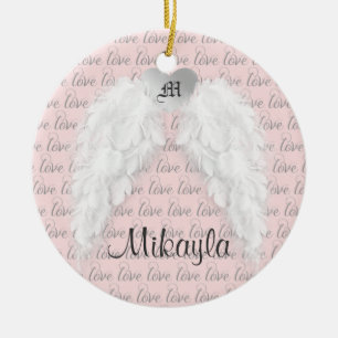 Persoonlijke Veer Angel Wings Keramisch Ornament