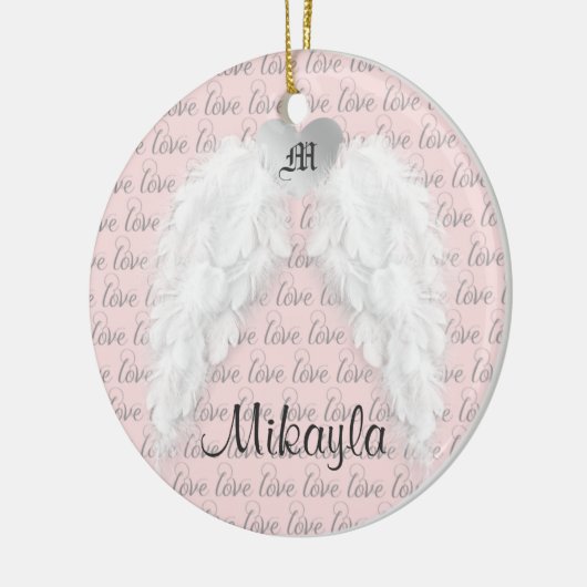 Persoonlijke Veer Angel Wings Keramisch Ornament (Links)