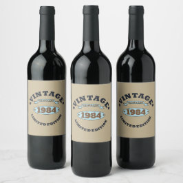 Persoonlijke veertig vintage 40e verjaardagsfeestj wijn etiket