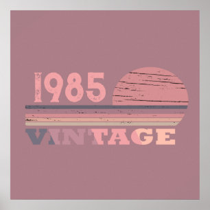 Persoonlijke veertig vintage 40ste verjaardagsfees poster