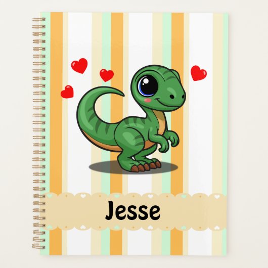 Persoonlijke Velociraptor Dinosaur Planner (Voorkant)