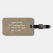 Persoonlijke ventilator Mason Jar op Burlap Bagagelabel (Achterkant horizontaal)