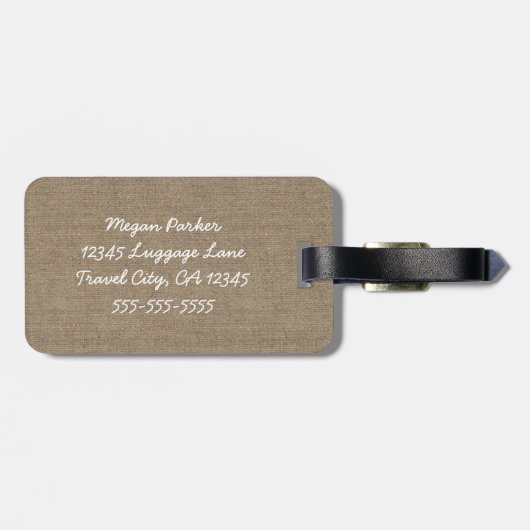 Persoonlijke ventilator Mason Jar op Burlap Bagagelabel (Achterkant horizontaal)