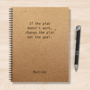 Persoonlijke 'Verander het Plan' Motiverende Quote Notitieboek