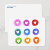 Persoonlijke verhalen: regenboogliefdesharten notitiekaartje (Voorkant / Achterkant)