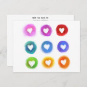 Persoonlijke verhalen: regenboogliefdesharten notitiekaartje (Voorkant / Achterkant)