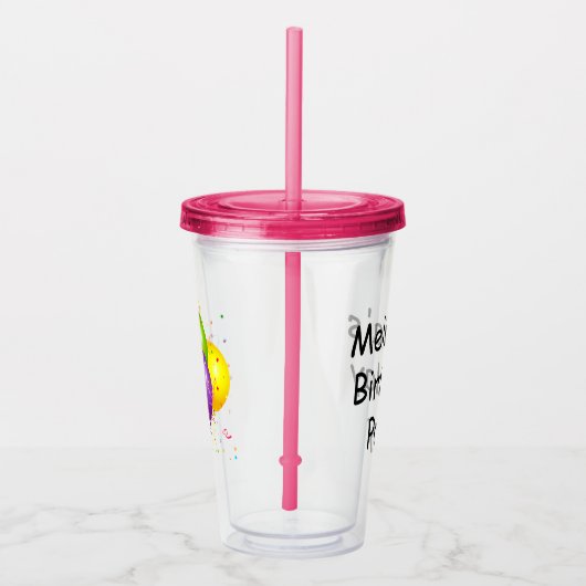 Persoonlijke verjaardag acryl drinkbeker (Rechts)