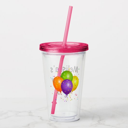 Persoonlijke verjaardag acryl drinkbeker (Achterkant)