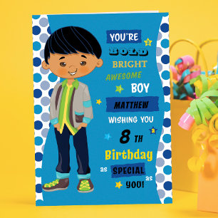 Persoonlijke verjaardag - Aziatische jongen Kaart